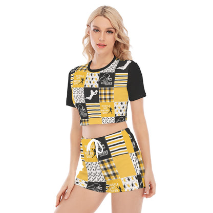 All-Over Print Women's O-neck T-shirt Shorts Suit