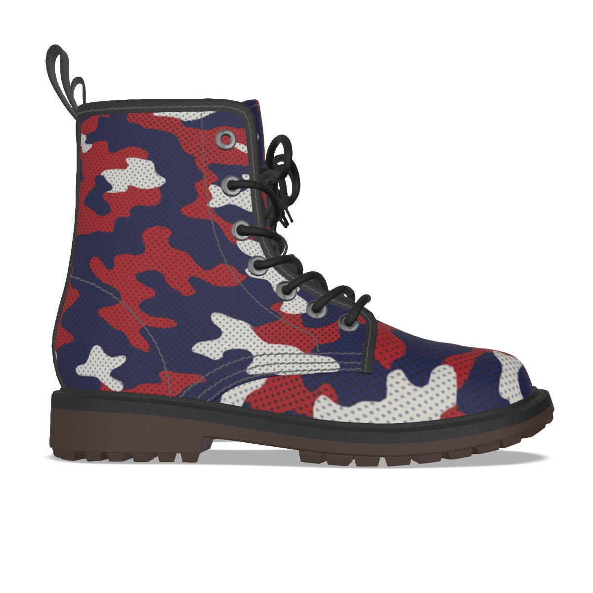 Urban Legend Arizona Blue and Red Camo Martin Short Boots – Game Day Streetwear Essential