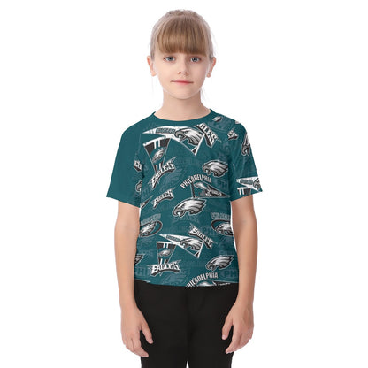 Philadelphia Football Game Day All-Over Print Kid's Raglan Sleeve T-shirt
