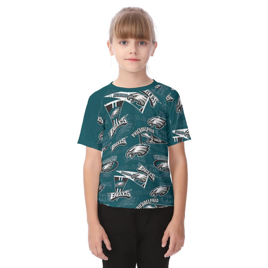 Philadelphia Football Game Day All-Over Print Kid's Raglan Sleeve T-shirt