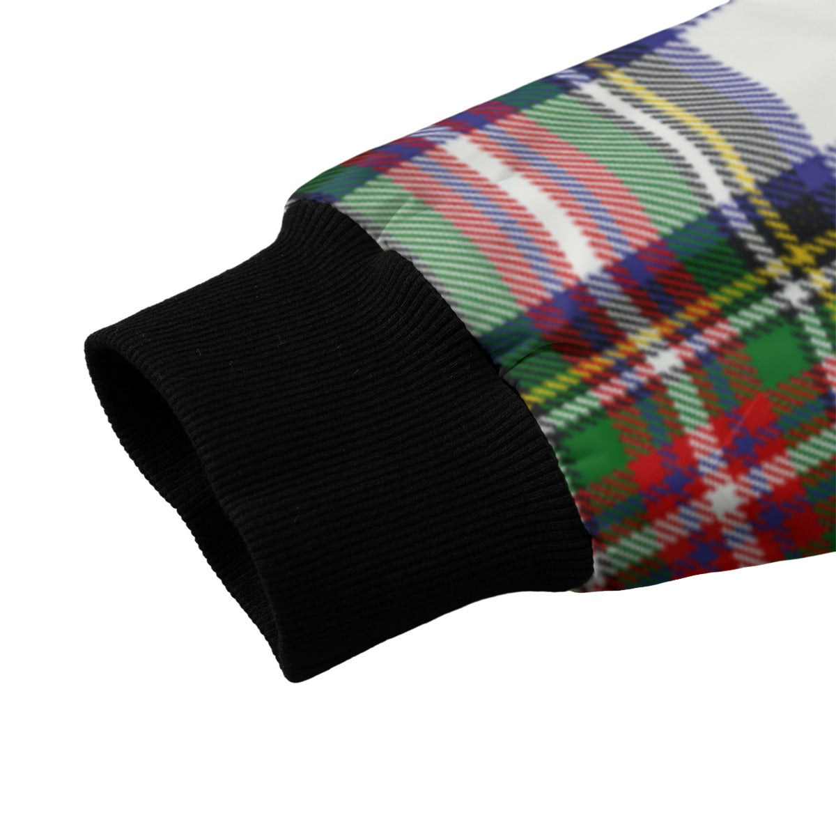 Dress Stewart – open version of Royal Stewart, on a white tartan Fleece Bomber Jacket