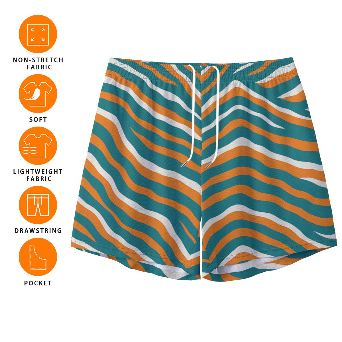 Miami Football Game Day All-Over Print Men's Pocket Customizable Shorts