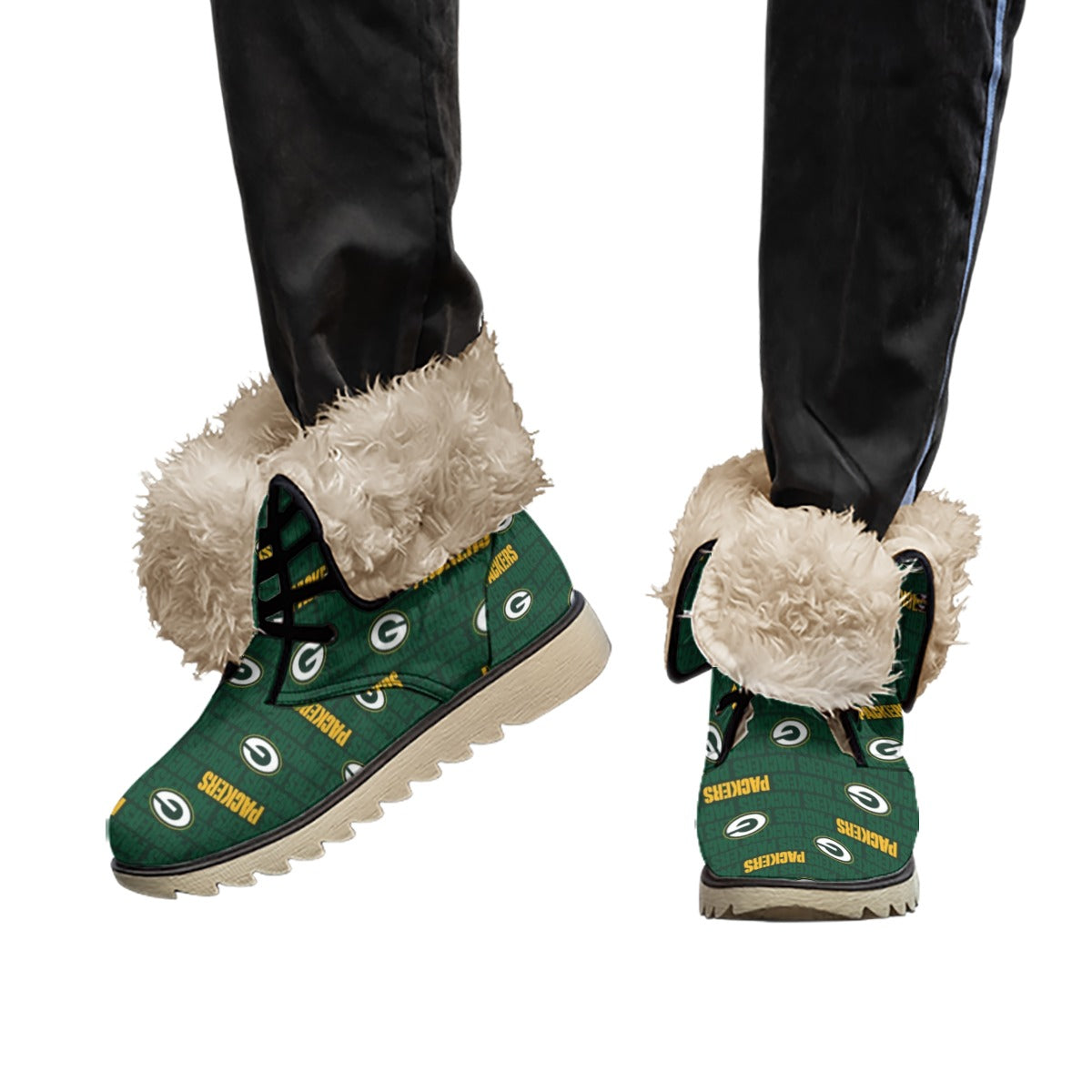 Green Bay Football Game Day All-Over Print Women's Plush Boots