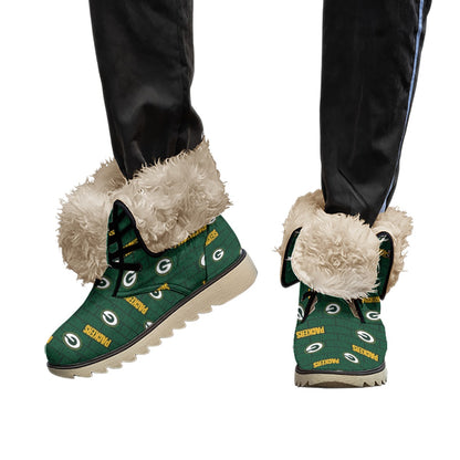 Green Bay Football Game Day All-Over Print Women's Plush Boots