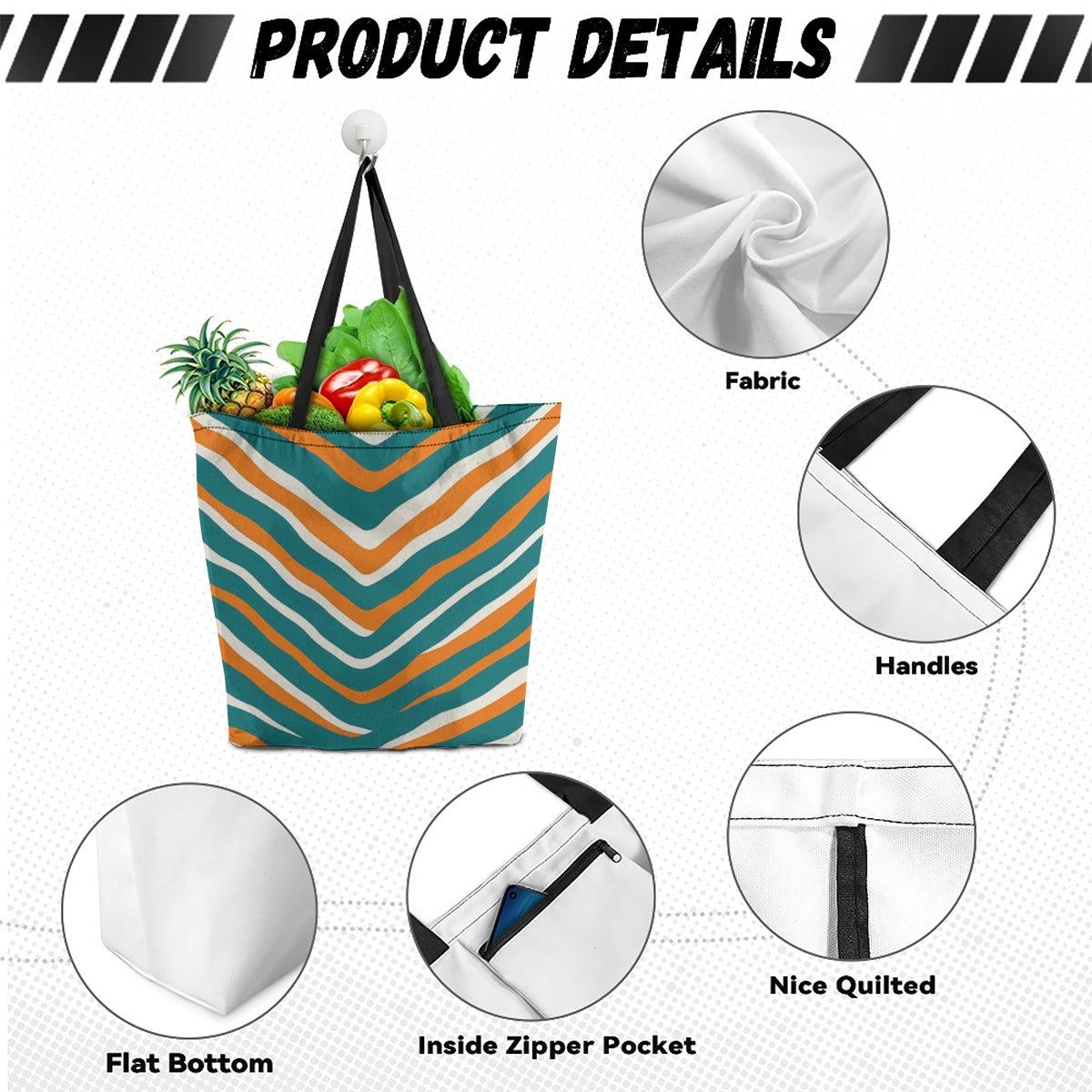 Miami Football Game Day Canvas shopping bag