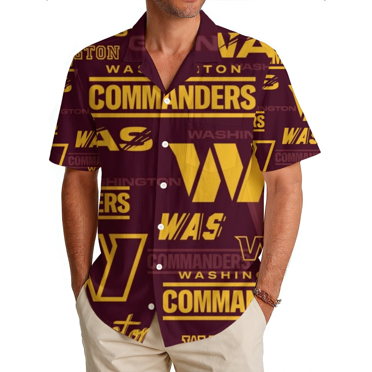 Washington Commanders Men's Hawaiian Shirt|150GSM