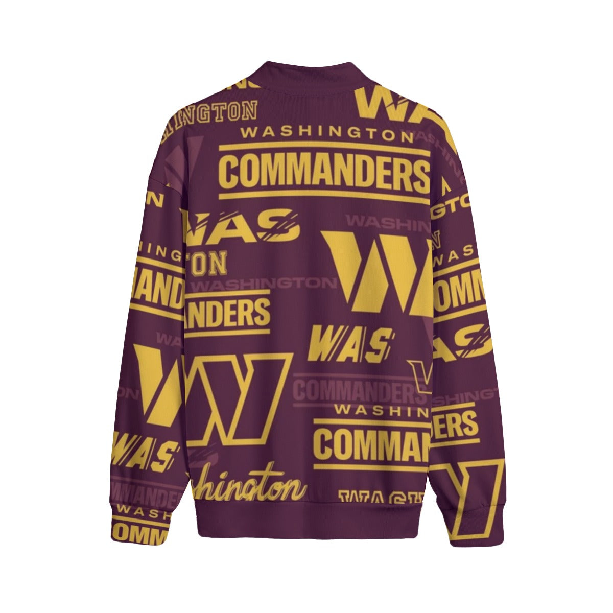 Washington Commanders Men's Stand-up Collar Sweater With Zipper Closure