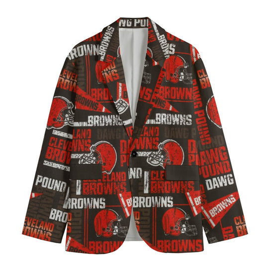 Cleveland Browns suit Flat Lapel Collar Blazer