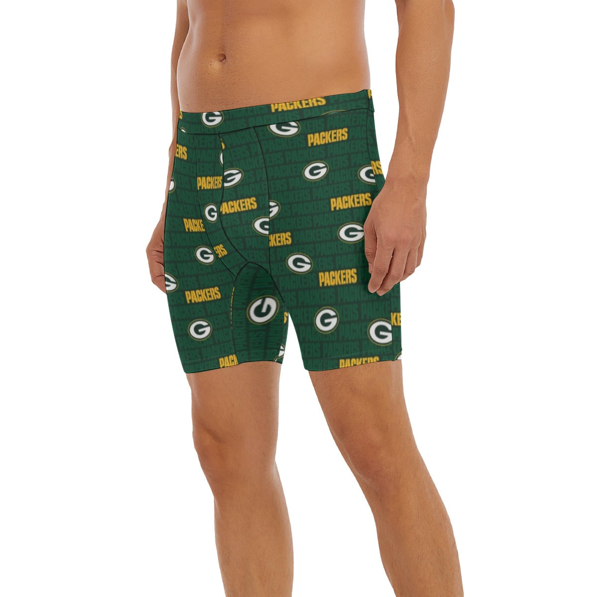 Green Bay Football Game Day All-Over Print Men's Long Boxer Briefs