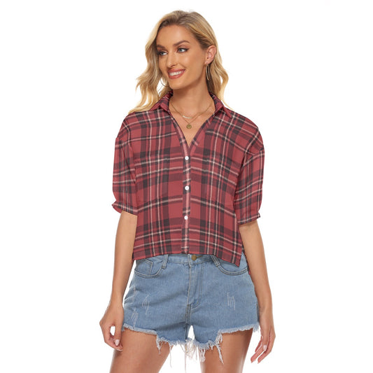 Arkansas Razorbacks Tartan Plaid Women's V-Neck Shirt – Bold College Heritage Meets Modern Streetwea