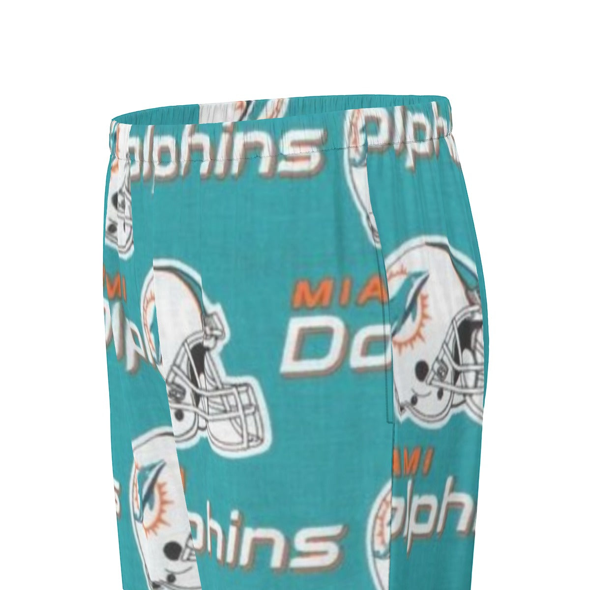 Miami Football Game Day All-Over Print Women's Long Sleeve Pajama Set With Black Contrast Piping