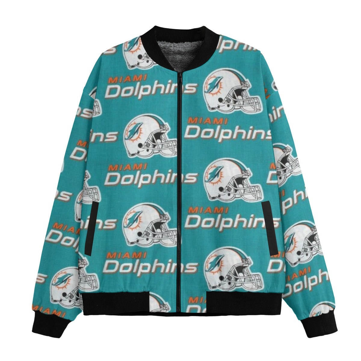 Miami Football Game Day All-Over Print Men’s Fleece Bomber Jacket
