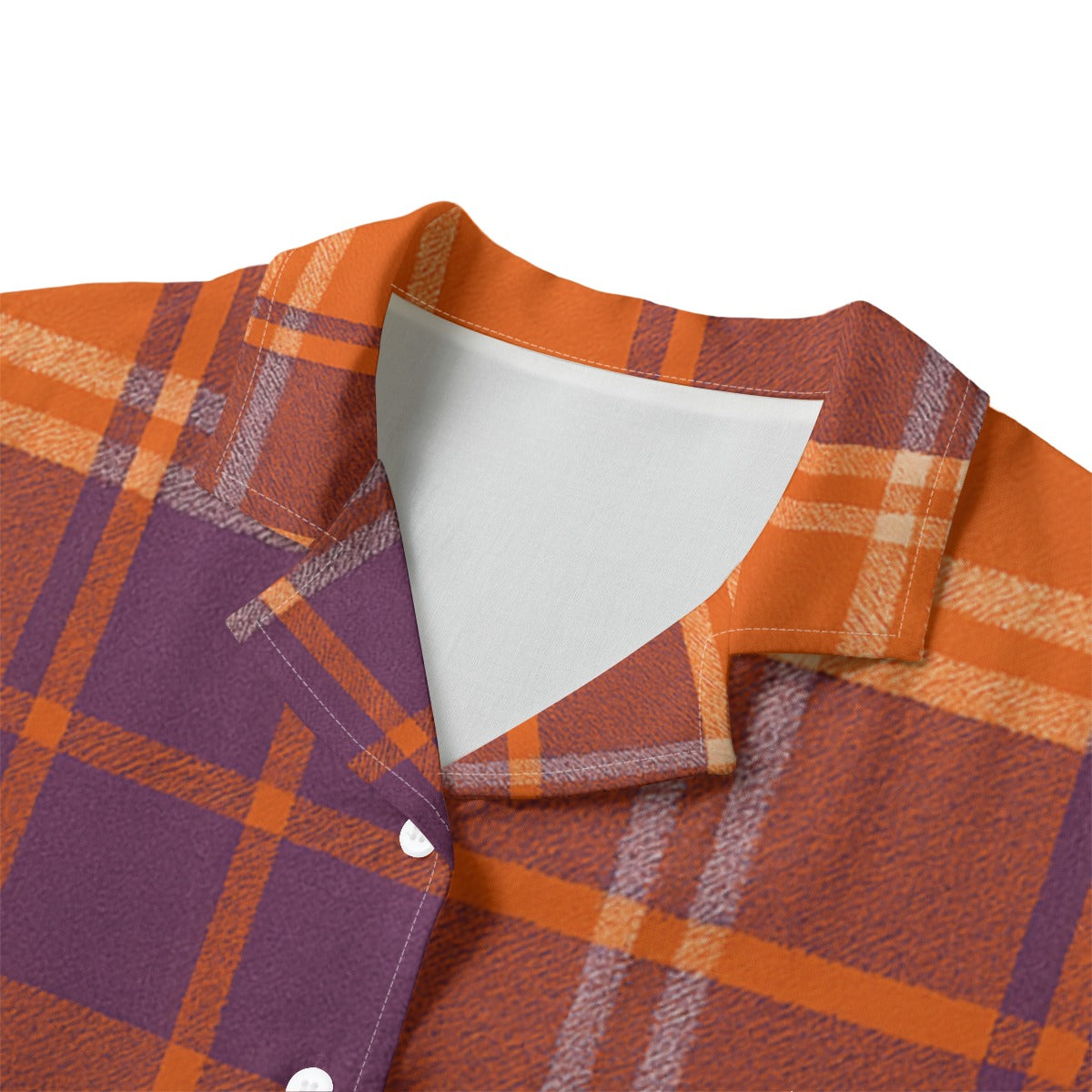 Clemson Tartan Plaid  Women's Hawaii Shirt | Rayon