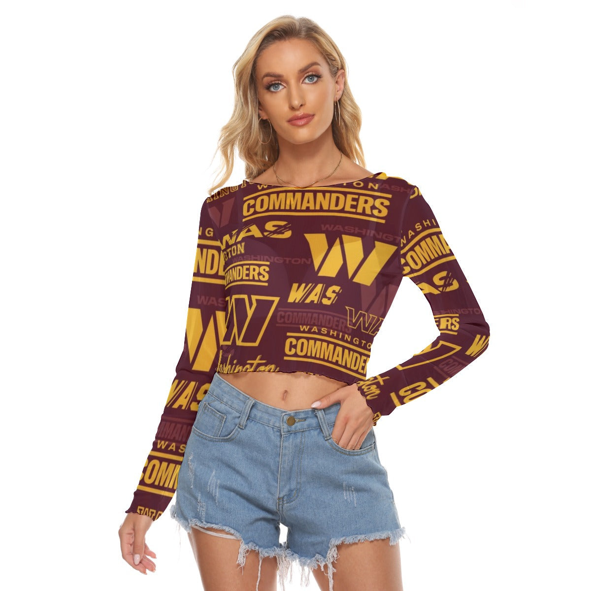 Washington Commanders Women's Mesh Long Sleeves T-shirt