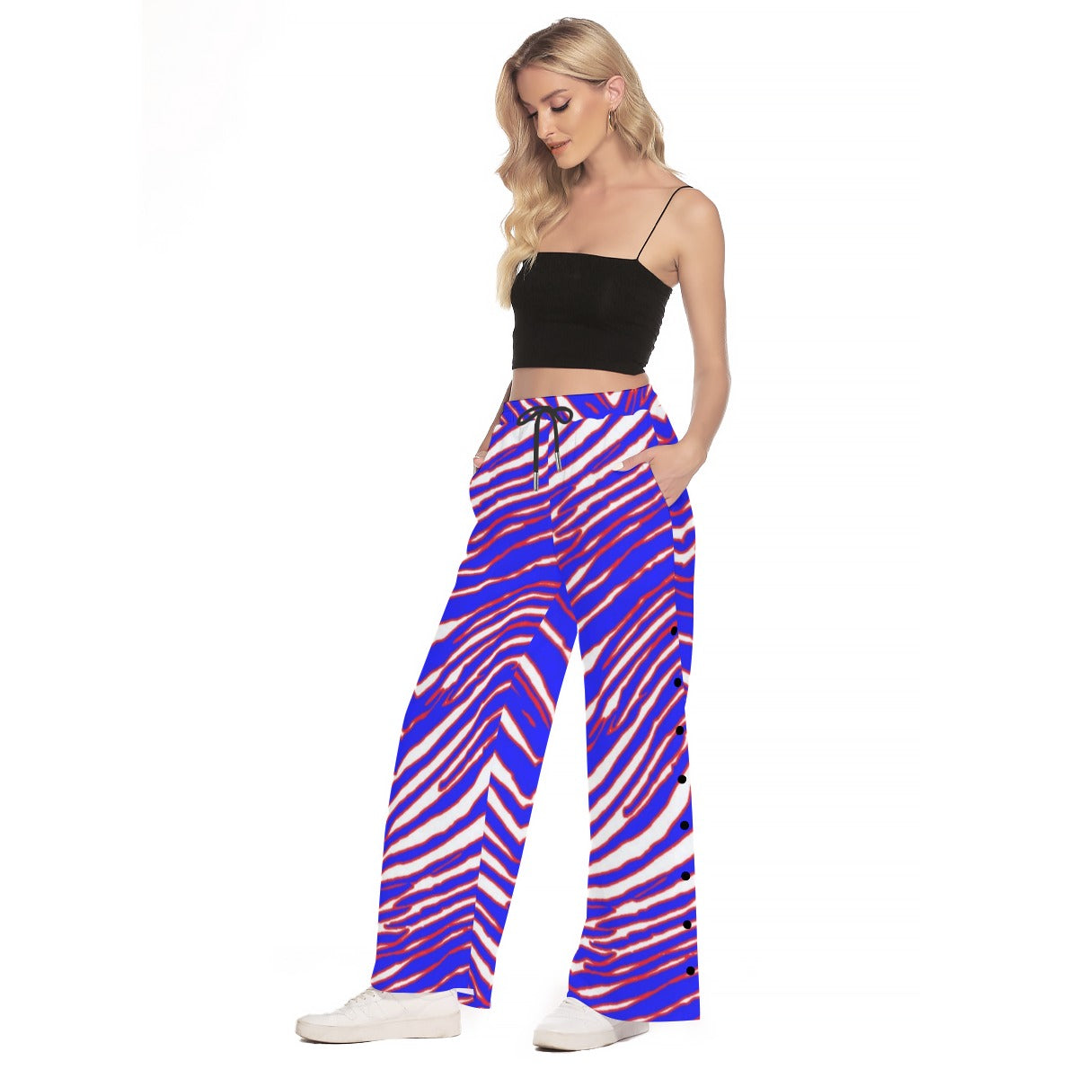 Buffalo Bills Zubaz Women's Side Slit Snap Button Trousers