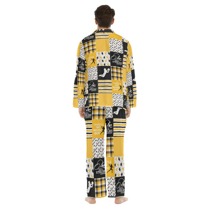 All-Over Print Men's Lapel Pajama Set