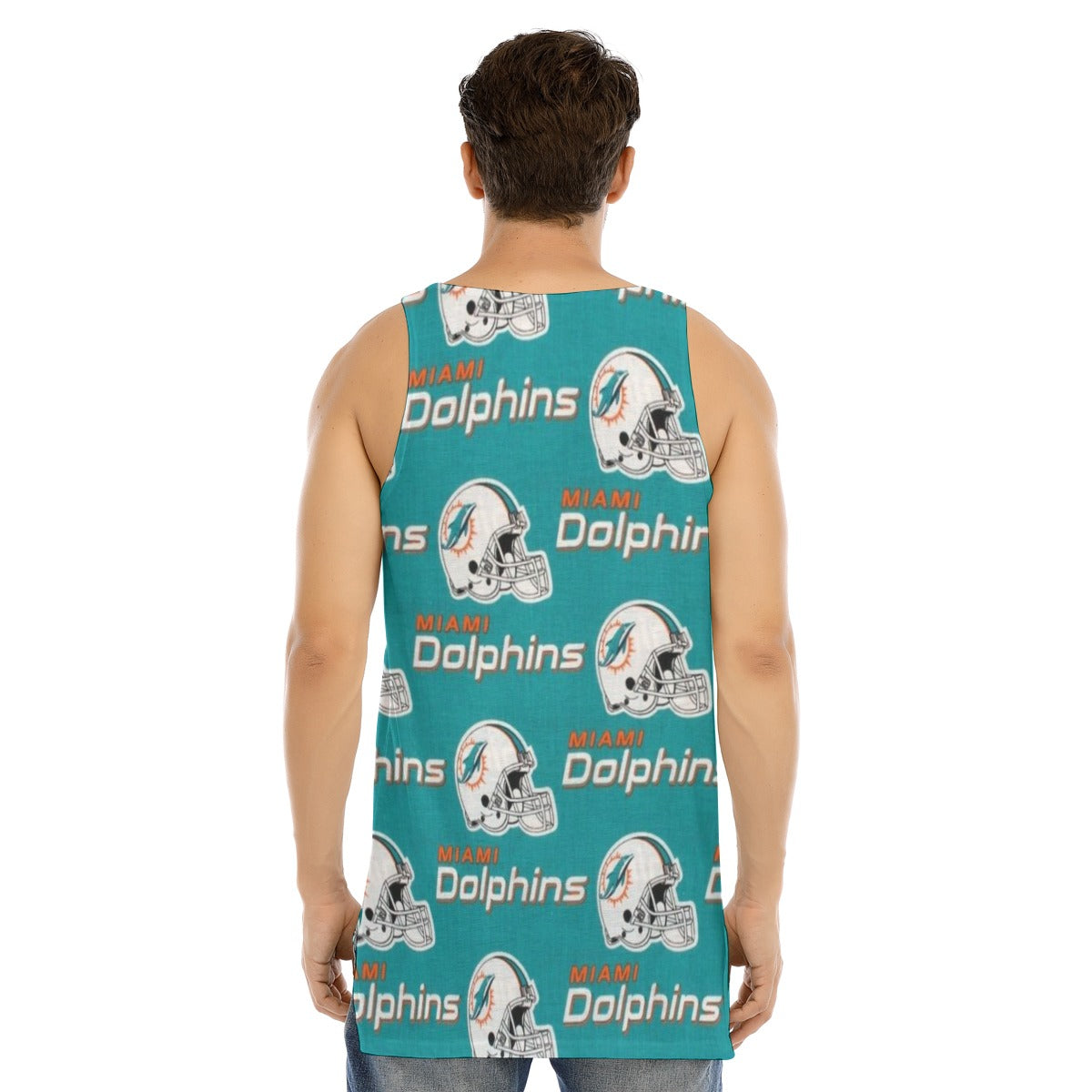 Miami Football Game Day All-Over Print Men's Curved Hem Long Tank Top