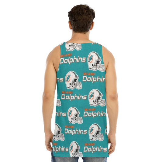 Miami Football Game Day All-Over Print Men's Curved Hem Long Tank Top