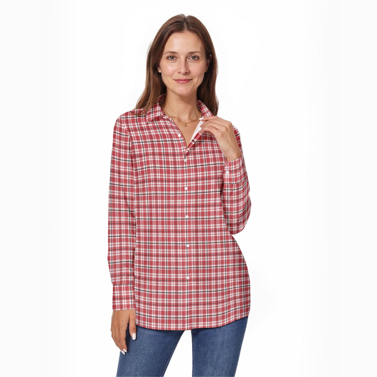 Georgia - Bulldogs Tartan Plaid Women's Long Sleeve Shirt