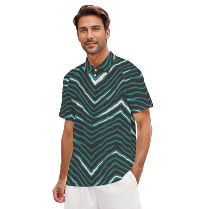 Philadelphia Football Game Day All-Over Print Men's Short Sleeve Polo Shirt With Button Closure