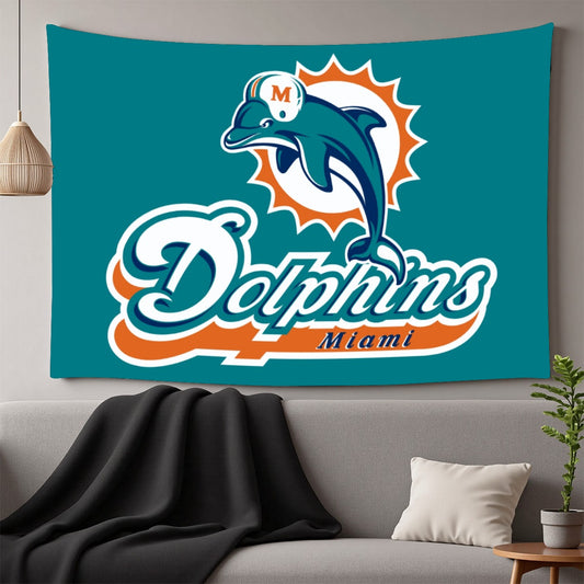 Miami Football Game Day Wall Decorative Tapestry-Horizontal For the USA