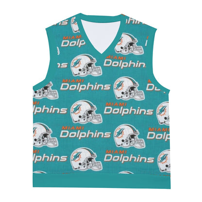 Miami Football Game Day All-Over Print Men's Imitation Knitted V-neck Vest