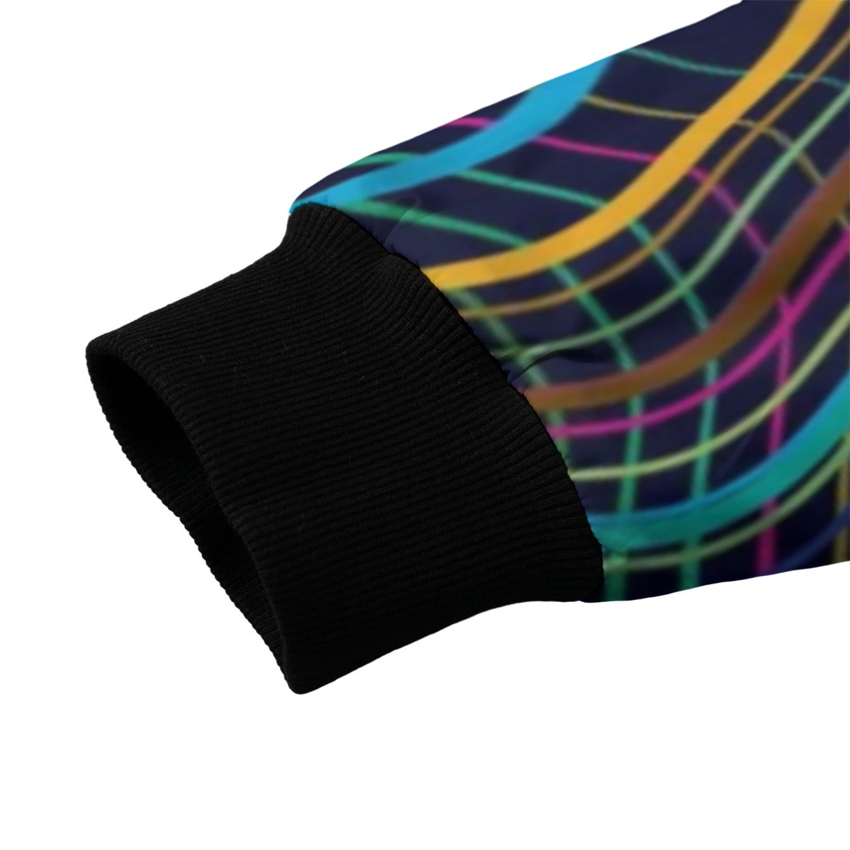 Urban Legend 90s Street Icons Vivid Vibrant Grid Mesh Wavy Men’s Fleece Bomber Jacket