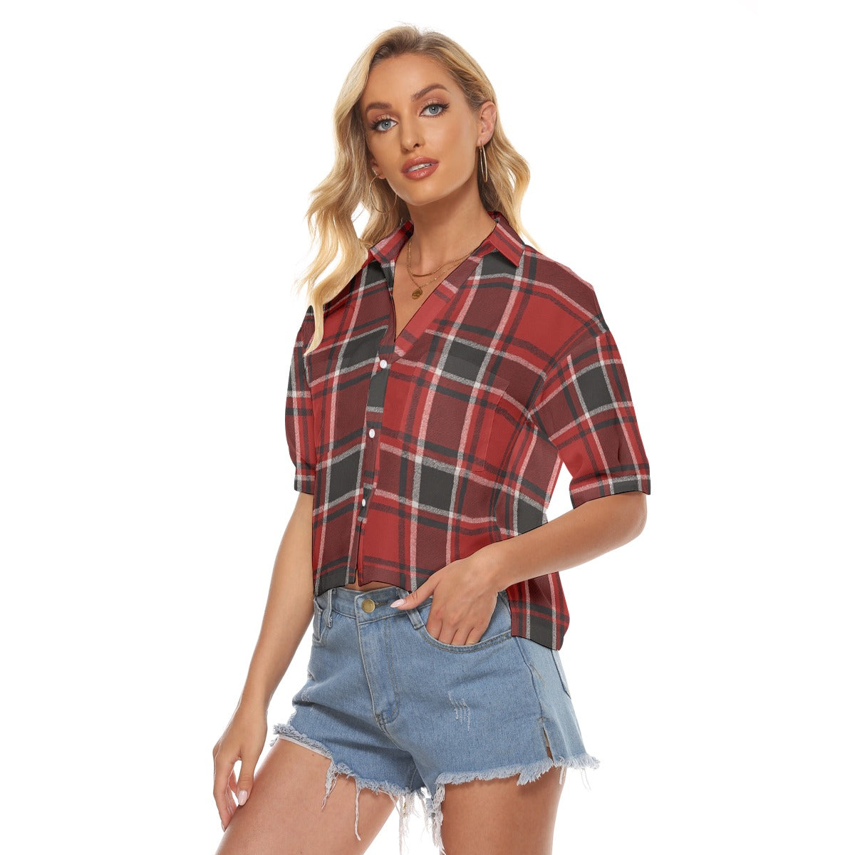 Urban Legend Ohio State Buckeyes Tartan Plaid Women's V-Neck Shirt – Scarlet and Gray College Street