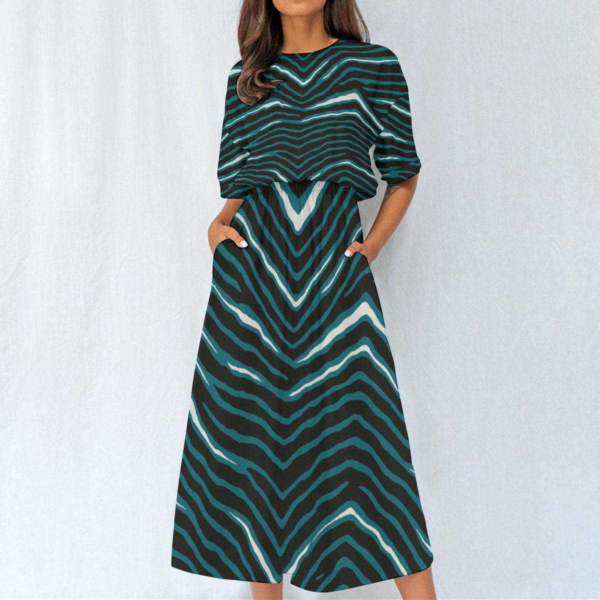 Philadelphia Football Game Day All-Over Print Women's Elastic Waist Dress