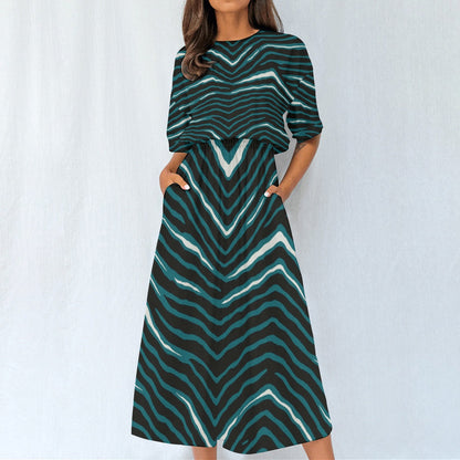 Philadelphia Football Game Day All-Over Print Women's Elastic Waist Dress