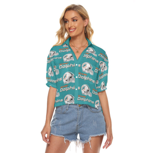 Miami Football Game Day All-Over Print Women's V-neck Shirts