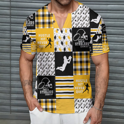 All-Over Print Men's Short Sleeve T-Shirt With Sports Collar
