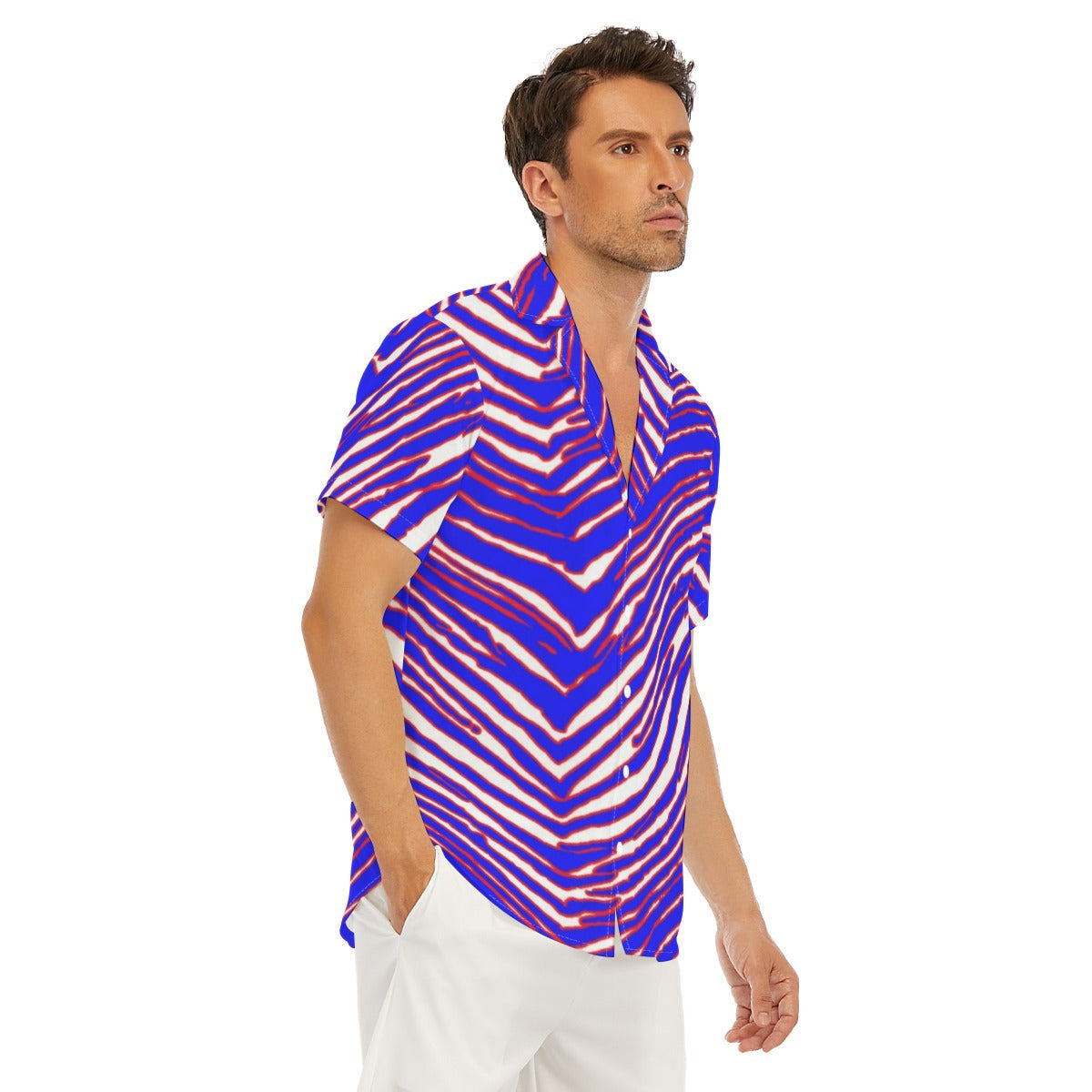 Buffalo Bills Zubaz Men's Deep V-neck Short Sleeve T-shirt