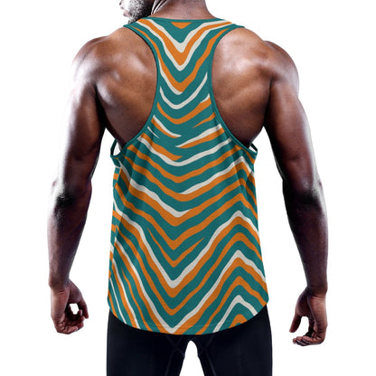 Miami Football Game Day All-Over Print Men's Slim Y-Back Muscle Tank Top
