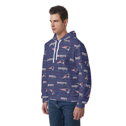 New England Football Game Day All-Over Print Men's Hoodie With Double-side Print Hood