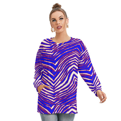 Buffalo Bills Zubaz Women's Side Split O-neck Sweatshirt