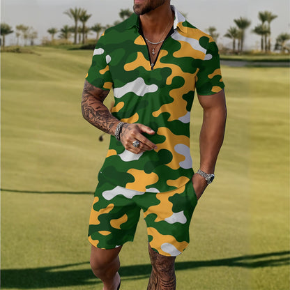 Green Bay Football Game Day All-Over Print Men's Polo Sportswear Set