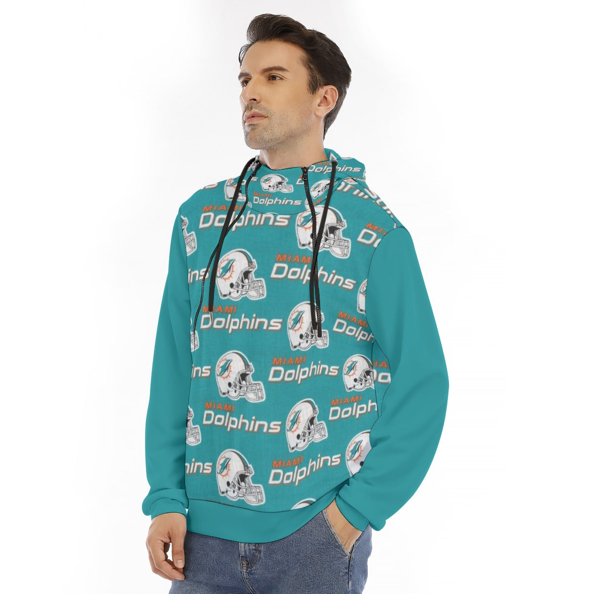 Miami Football Game Day All-Over Print Men's Hoodie With Placket Double Zipper