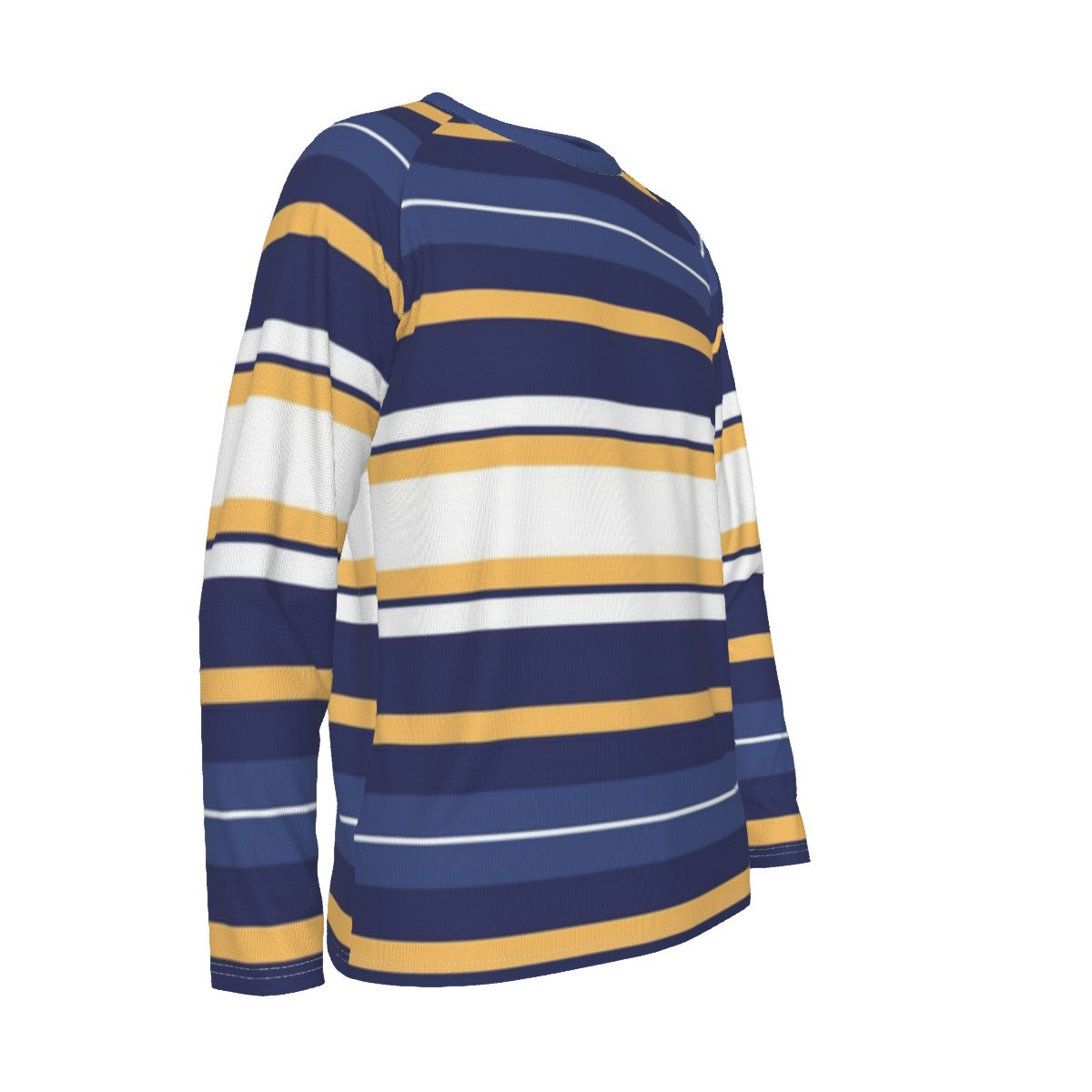 Navy and Yellow Striped Long Sleeve Shirt – Bold Classic Energy