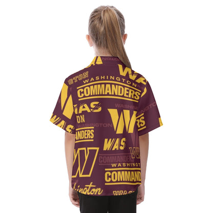 Washington Commanders Kid's Hawaiian Vacation Shirt