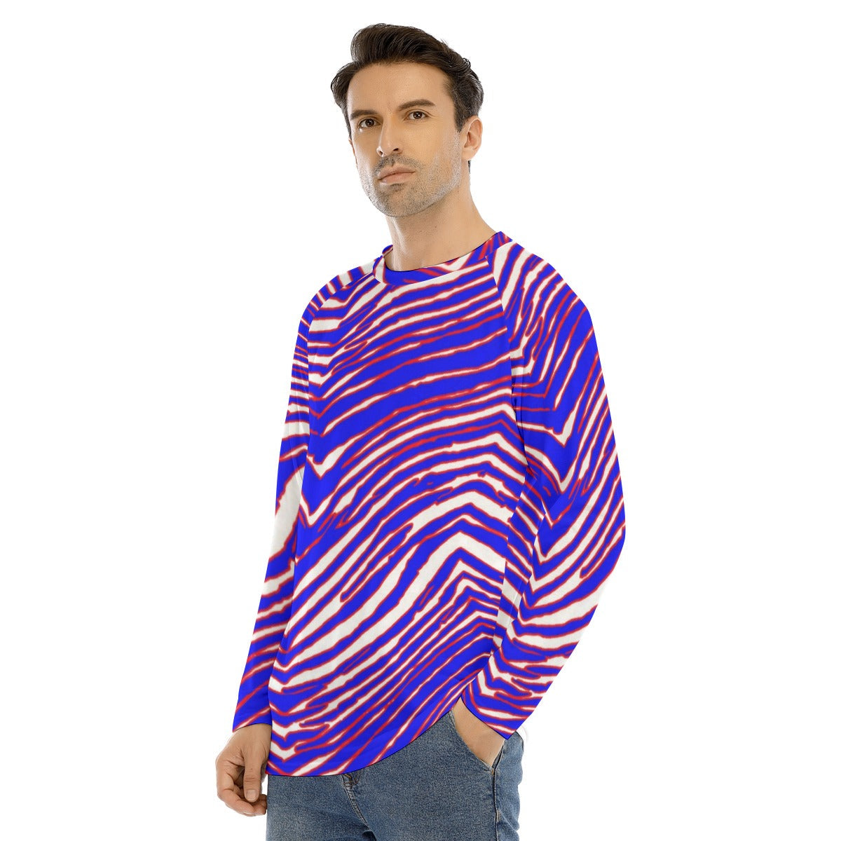 Buffalo Bills Zubaz Men's Long Sleeve T-shirt With Raglan Sleeve