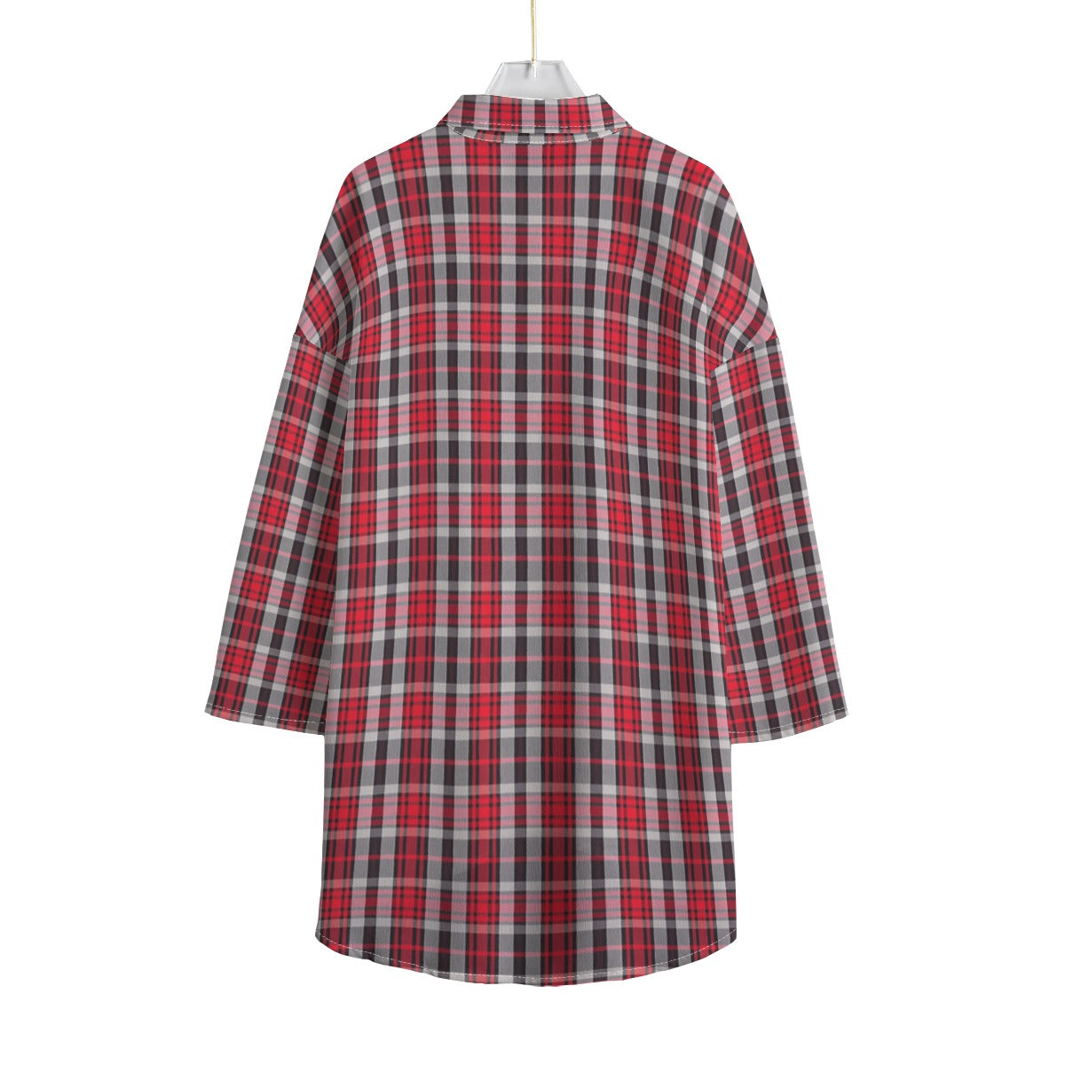New Mexico Tartan Plaid Lobos Women's Chiffon Shirt With Elbow Sleeve