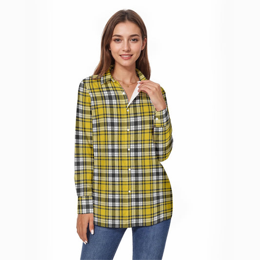 Iowa tartan plaid Hawkeyes Women's Comfort Shirt With Button|125GSM Cotton