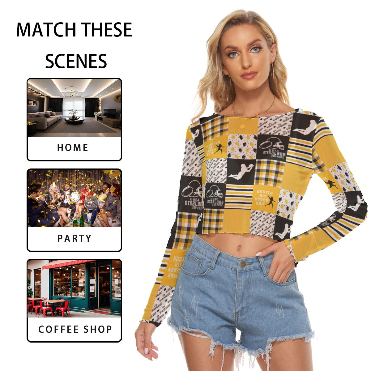 All-Over Print Women's Mesh Long Sleeves T-shirt