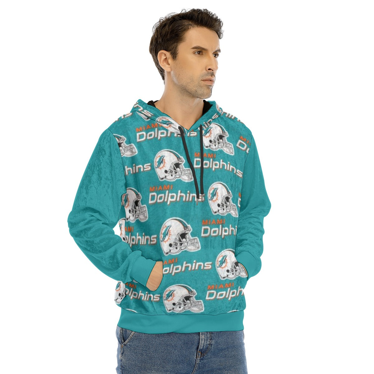 Miami Football Game Day All-Over Print Men's Pullover Hoodie | Velvet