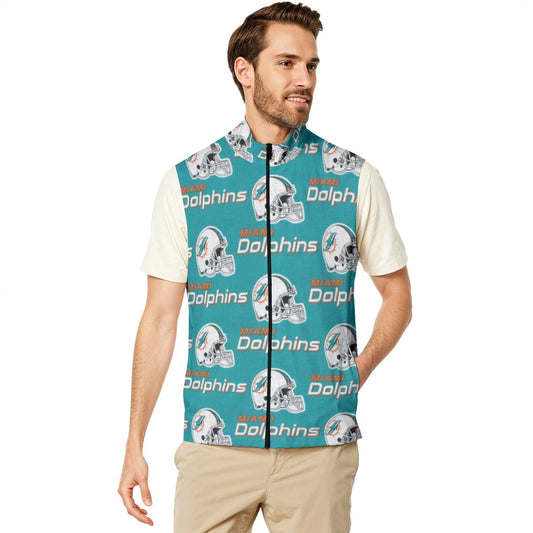 Miami Football Game Day All-Over Print Men's Stand-up Collar Vest