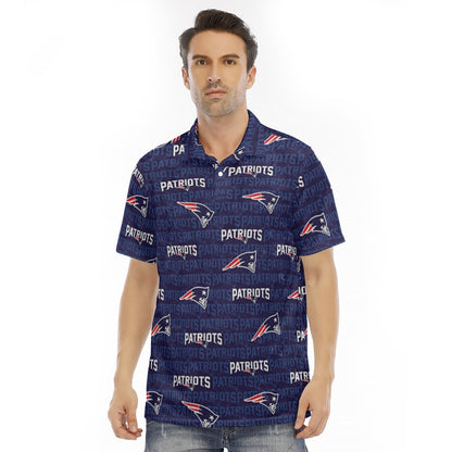 New England Football Game Day All-Over Print Men's Polo Shirt | Velvet