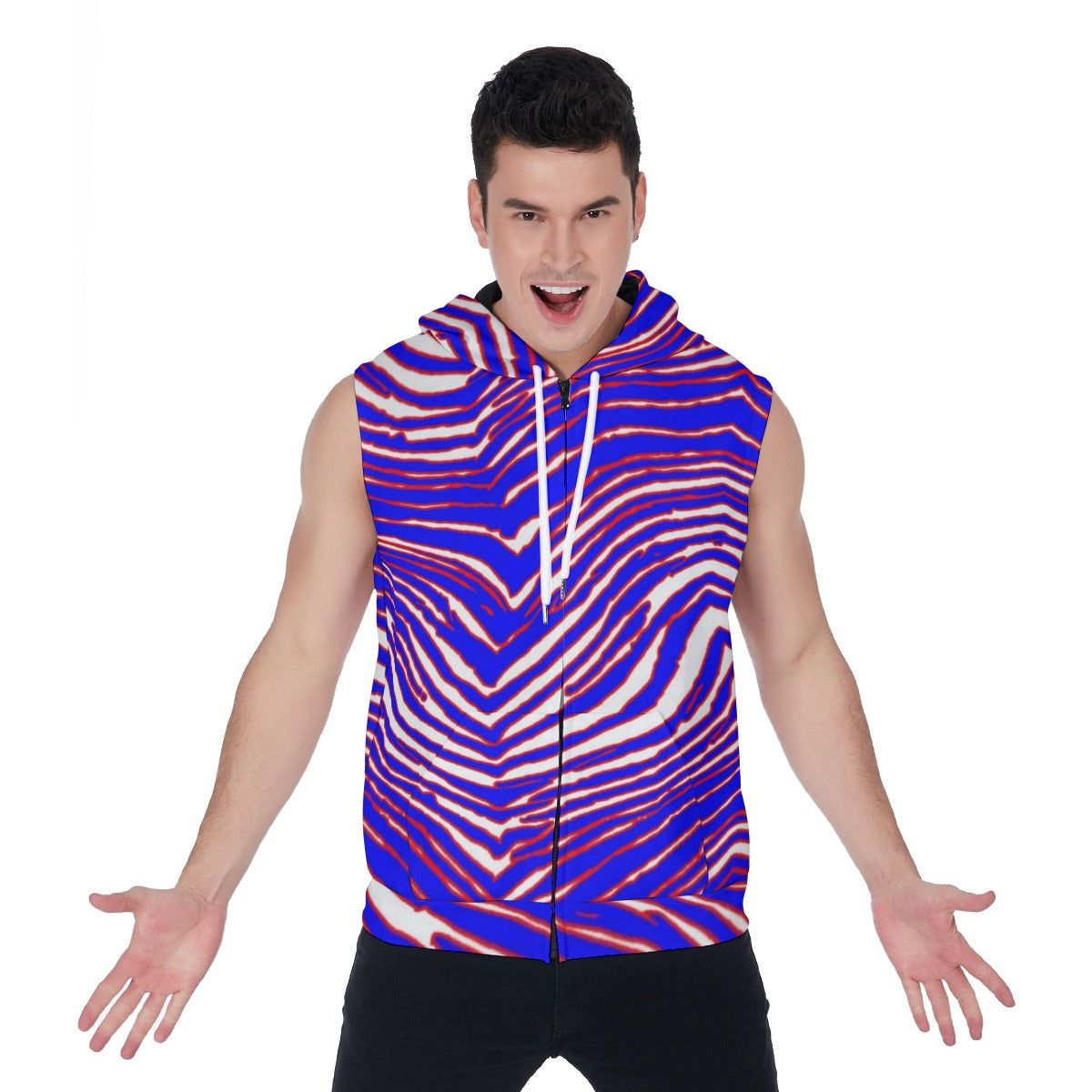 Buffalo Bills Zubaz Men's Zipper-Up Sleeveless Hoodie