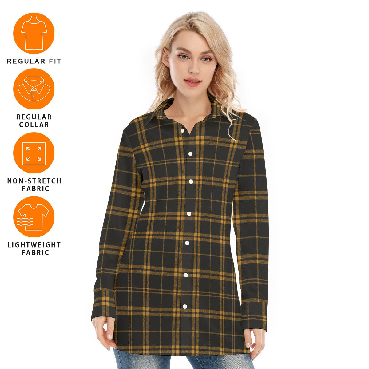 Iowa - Hawkeyes Tartan Plaid Women's Long Shirt