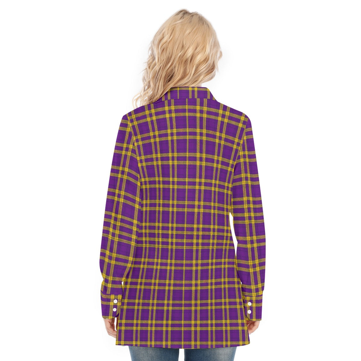 Louisiana Tartan Plaid Tigers Lsu Women's Long Shirt |115GSM Cotton poplin